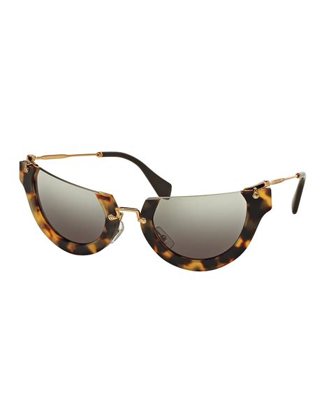 miu miu cut off cat eye sunglasses